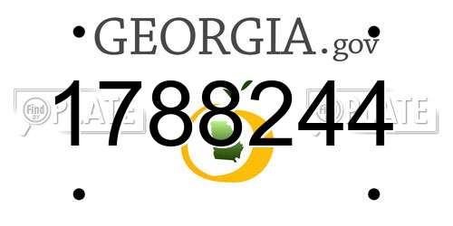 1788244 Georgia License Plate