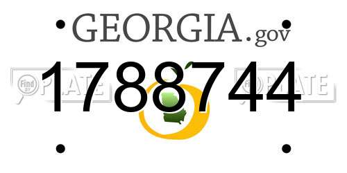 1788744 Georgia License Plate