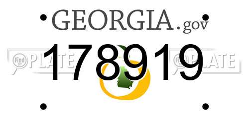 178919 Georgia License Plate