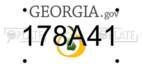 178A41 Georgia License Plate