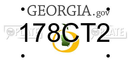 178CT2 Georgia License Plate