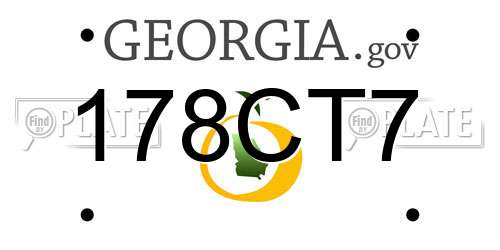 178CT7 Georgia License Plate