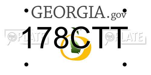 178CTT Georgia License Plate
