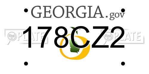 178CZ2 Georgia License Plate