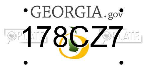 178CZ7 Georgia License Plate