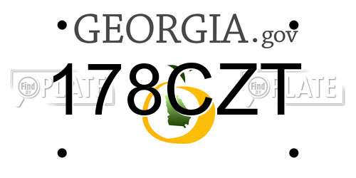 178CZT Georgia License Plate
