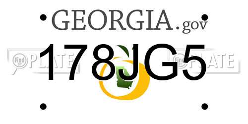 178JG5 Georgia License Plate