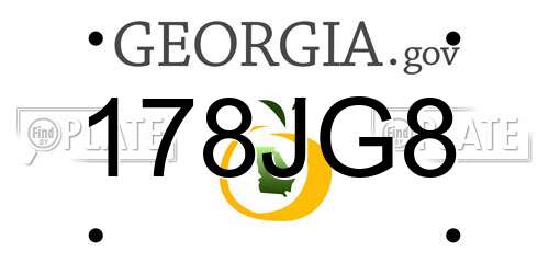 178JG8 Georgia License Plate