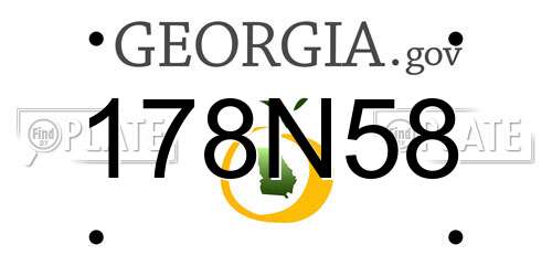 178N58 Georgia License Plate