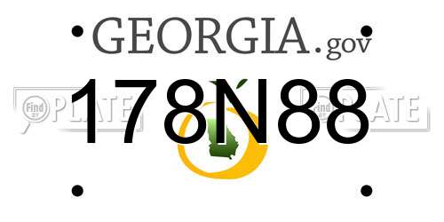 178N88 Georgia License Plate