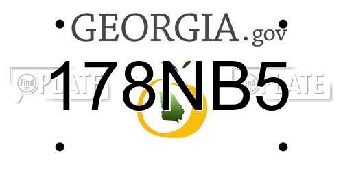 178NB5 Georgia License Plate
