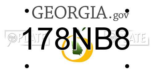 178NB8 Georgia License Plate