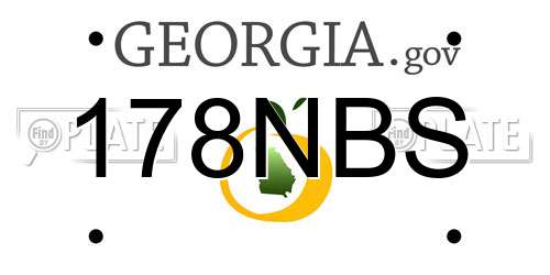 178NBS Georgia License Plate