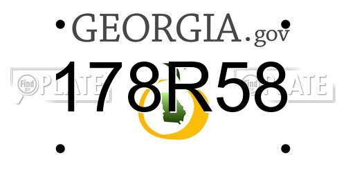 178R58 Georgia License Plate