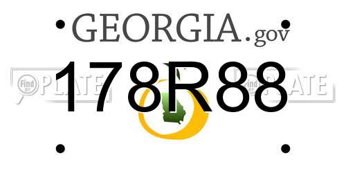 178R88 Georgia License Plate