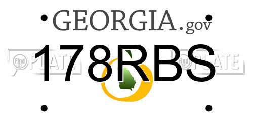 178RBS Georgia License Plate