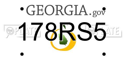 178RS5 Georgia License Plate