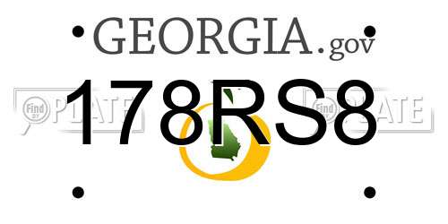 178RS8 Georgia License Plate