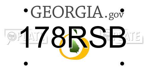 178RSB Georgia License Plate