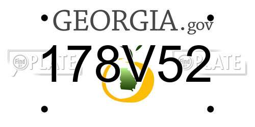 178V52 Georgia License Plate
