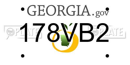178VB2 Georgia License Plate
