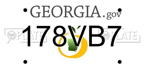 178VB7 Georgia License Plate