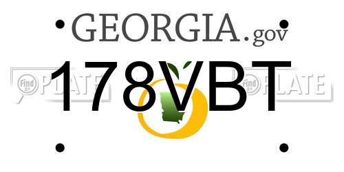178VBT Georgia License Plate