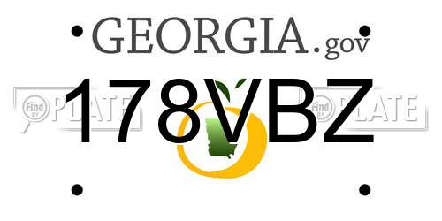 178VBZ Georgia License Plate