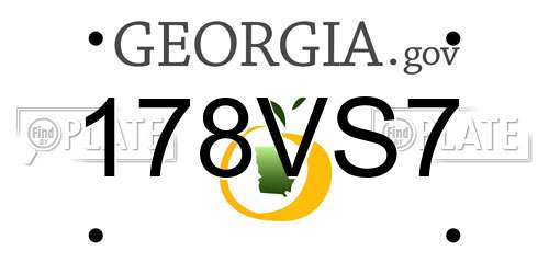 178VS7 Georgia License Plate
