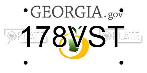 178VST Georgia License Plate