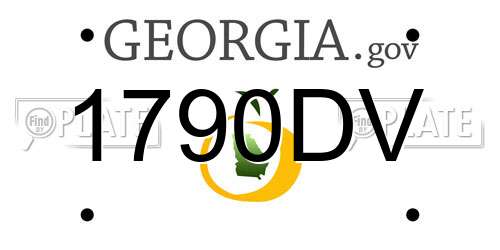 1790DV Georgia License Plate