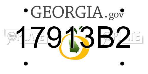 17913B2 Georgia License Plate