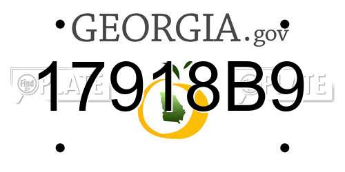 17918B9 Georgia License Plate