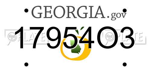 17954O3 Georgia License Plate