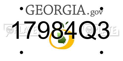 17984Q3 Georgia License Plate