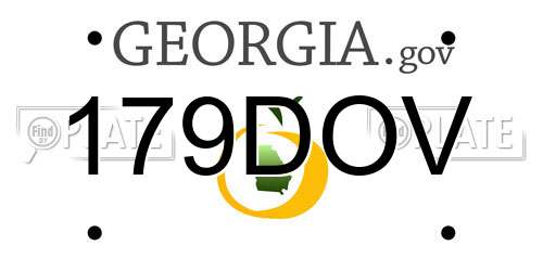 179DOV Georgia License Plate