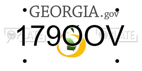 179OOV Georgia License Plate
