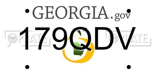 179QDV Georgia License Plate