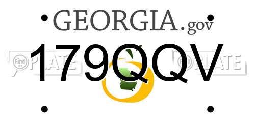 179QQV Georgia License Plate