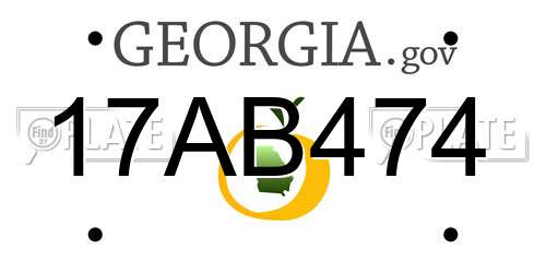 17AB474 Georgia License Plate