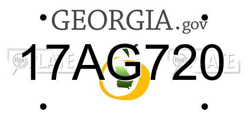 17AG720 Georgia License Plate