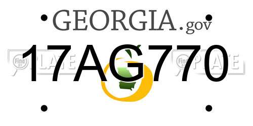17AG770 Georgia License Plate