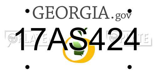 17AS424 Georgia License Plate