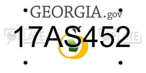 17AS452 Georgia License Plate