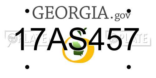 17AS457 Georgia License Plate