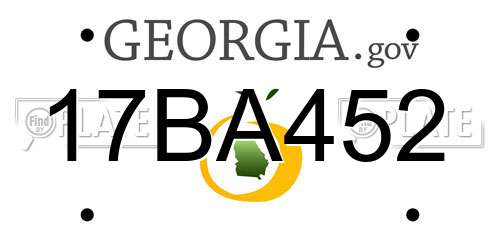 17BA452 Georgia License Plate