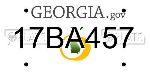 17BA457 Georgia License Plate