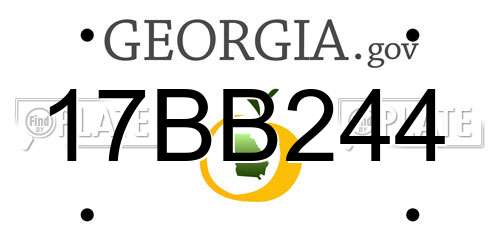 17BB244 Georgia License Plate