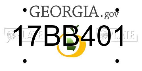 17BB401 Georgia License Plate