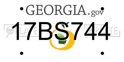 17BS744 Georgia License Plate